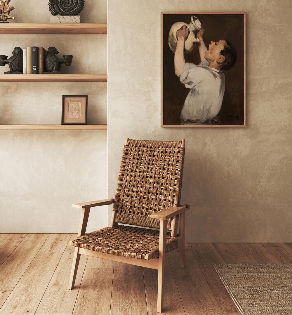 BOY WITH PITCHER  , VINTAGE PAINTINGS