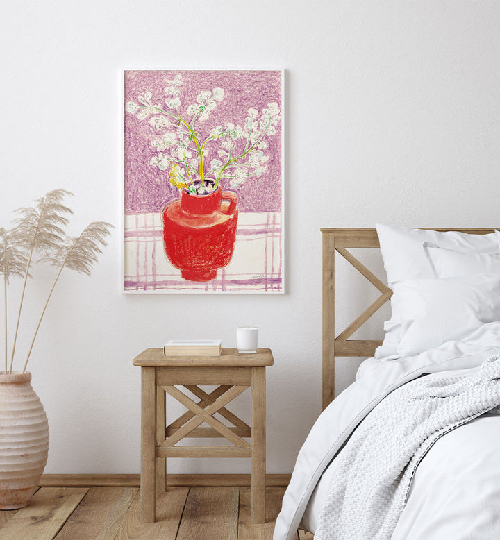 BRIGHT FLOWERS RED VASE