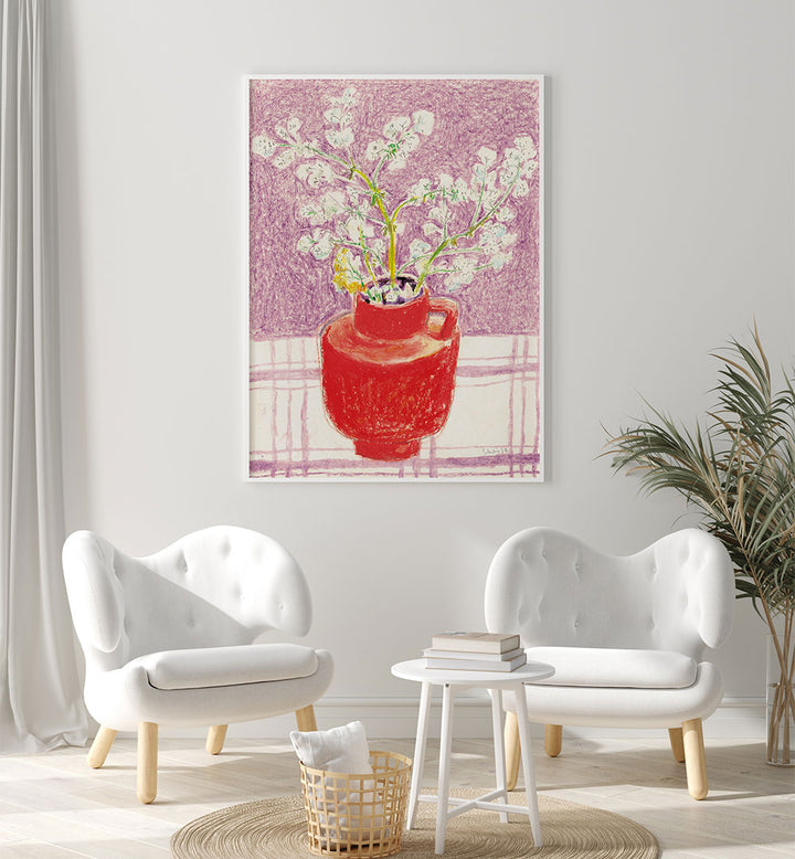 BRIGHT FLOWERS RED VASE