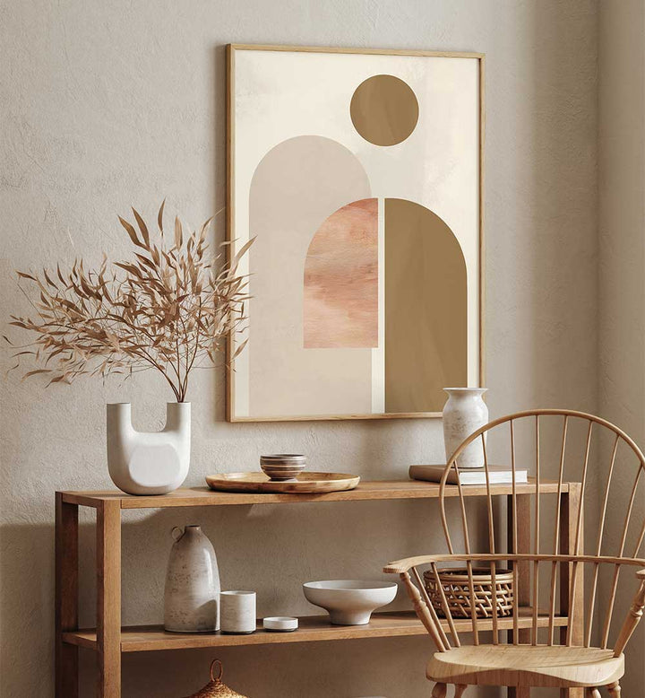 BROWN CIRCLE ABSTRACTS , GEOMETRIC ART PRINTS