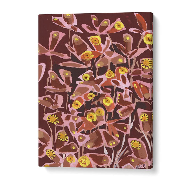 Brown Retro Butterflies By Ania Zwara Botanical Flower Paintings Artwork in Gallery Wrap