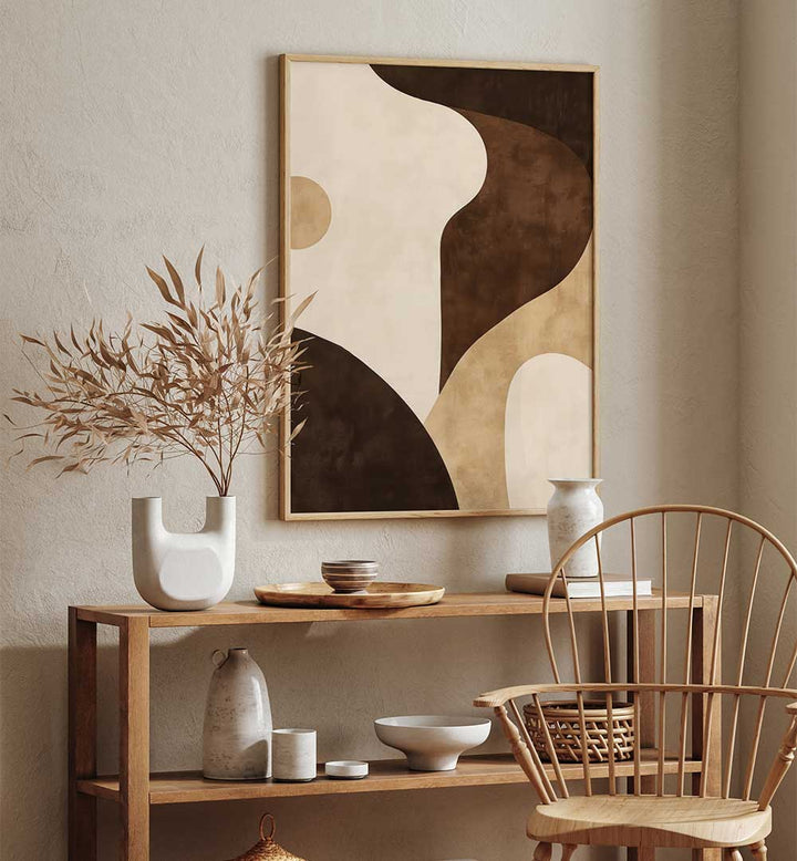 BROWN TONES GEOMETRIC II , BOHO ART PAINTINGS