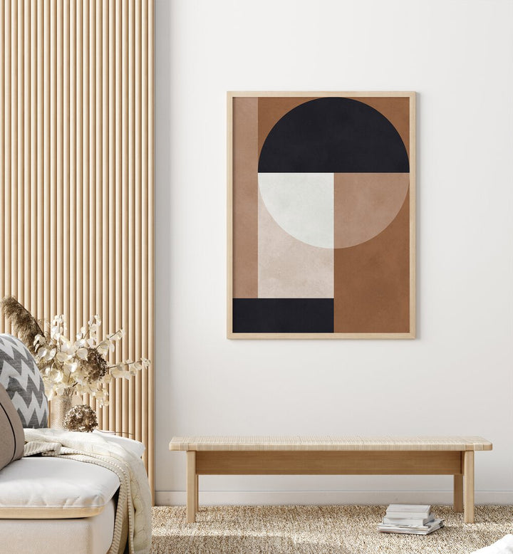 BROWN GEOMETRY II , GEOMETRIC ART PRINTS
