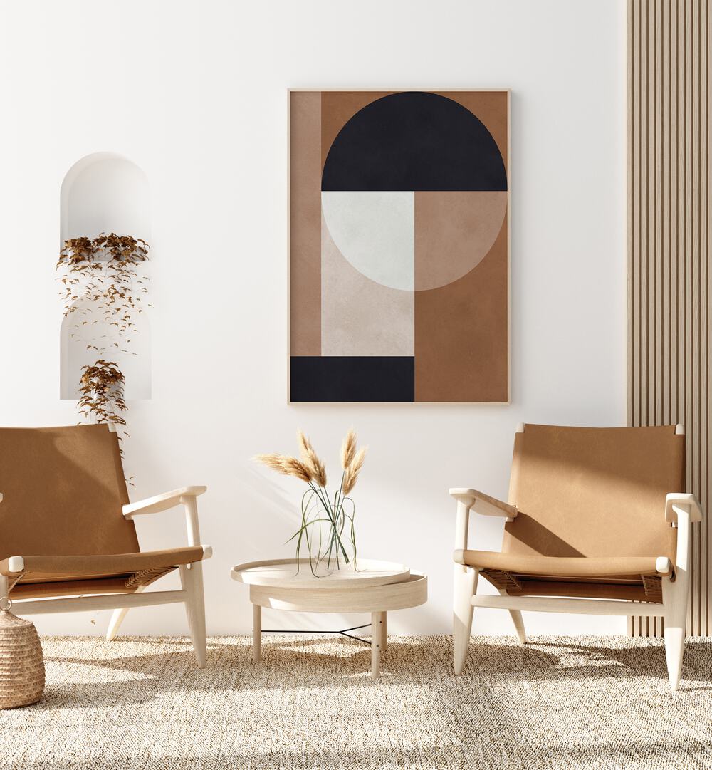 BROWN GEOMETRY II , GEOMETRIC ART PRINTS