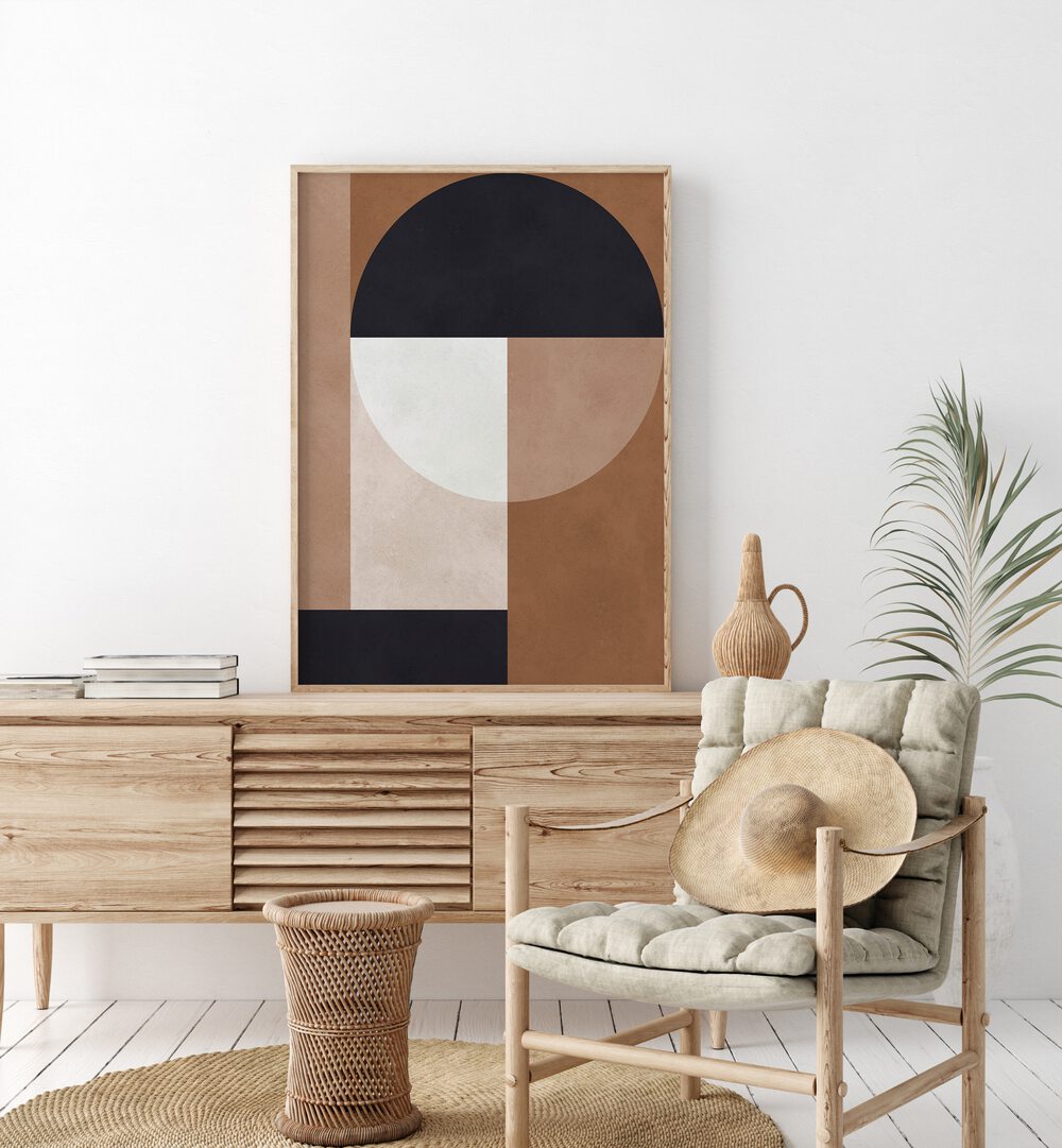 BROWN GEOMETRY II , GEOMETRIC ART PRINTS