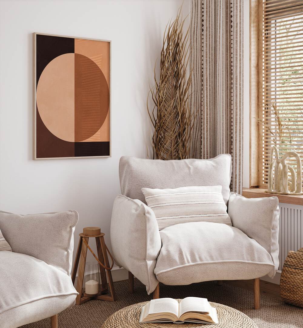 BROWN GEOMETRY III , GEOMETRIC ART PRINTS