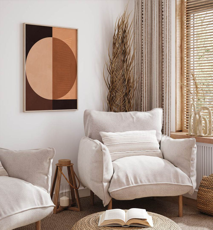 BROWN GEOMETRY III , GEOMETRIC ART PRINTS