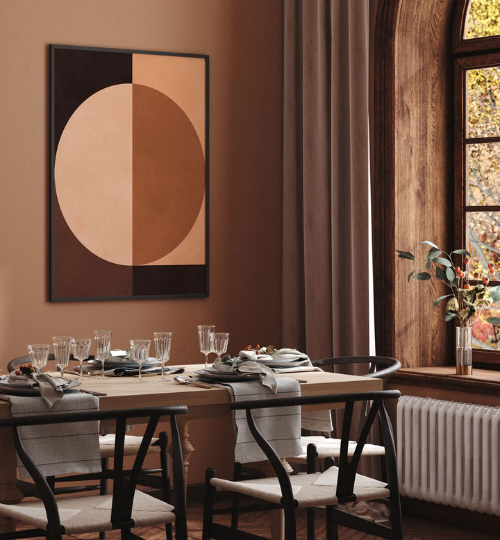 BROWN GEOMETRY III , GEOMETRIC ART PRINTS