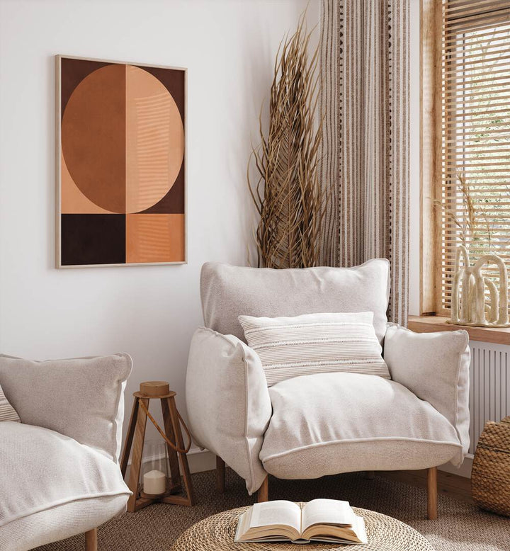 BROWN GEOMETRY IV , GEOMETRIC ART PRINTS