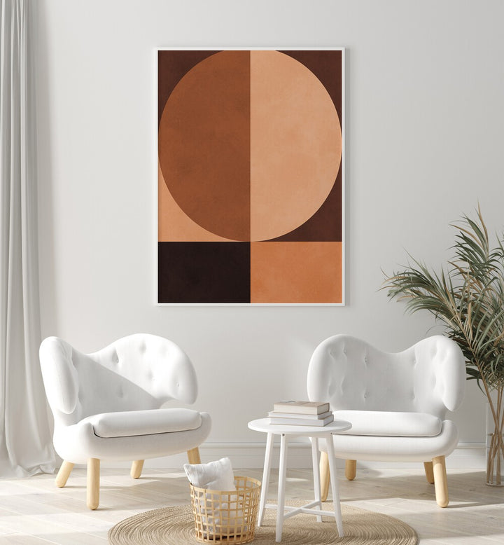 BROWN GEOMETRY IV , GEOMETRIC ART PRINTS