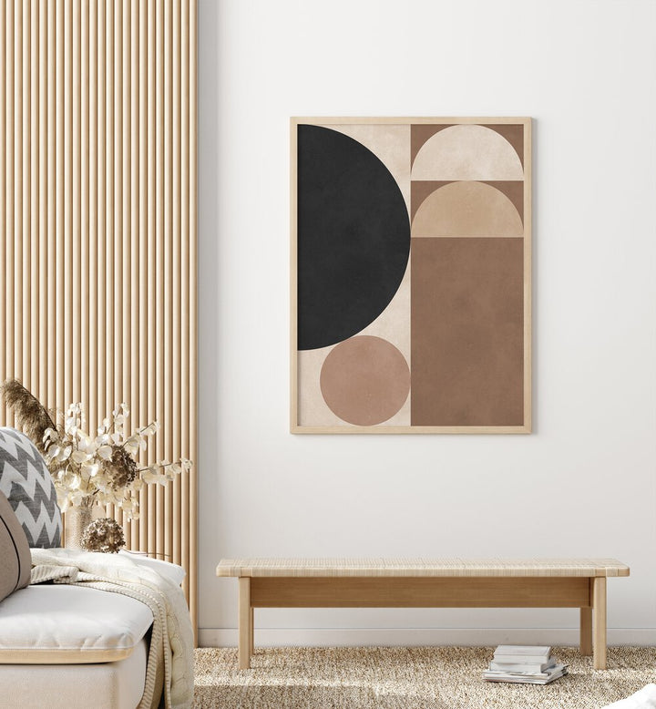 BROWN GEOMETRY VI , GEOMETRIC ART PRINTS
