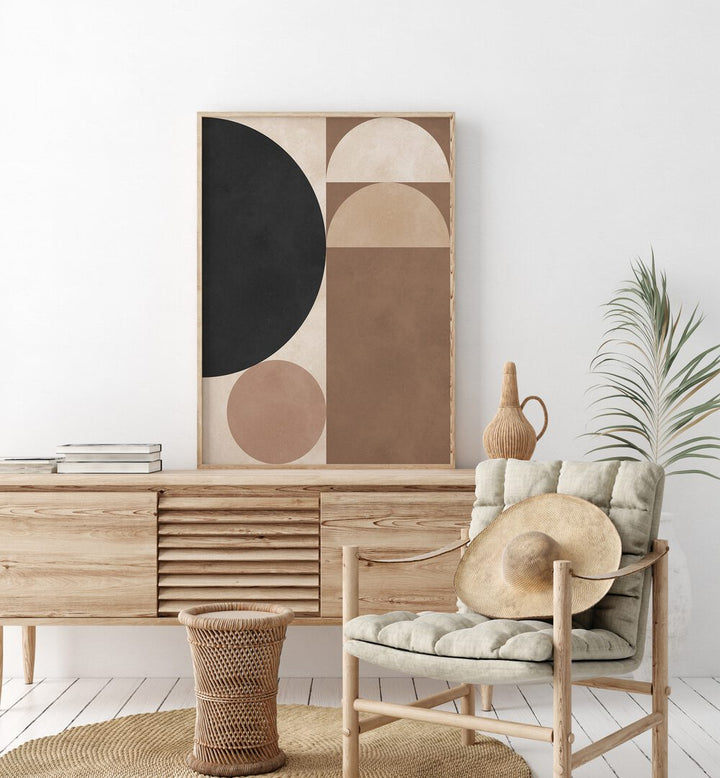 BROWN GEOMETRY VI , GEOMETRIC ART PRINTS