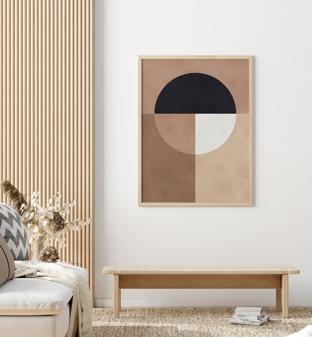 BROWN GEOMETRY VII , GEOMETRIC ART PRINTS