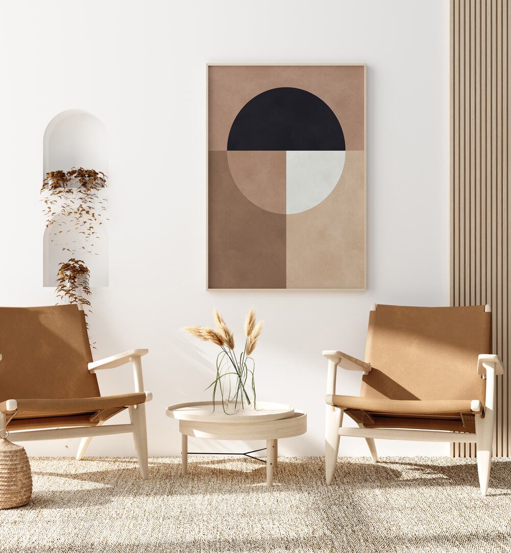 BROWN GEOMETRY VII , GEOMETRIC ART PRINTS