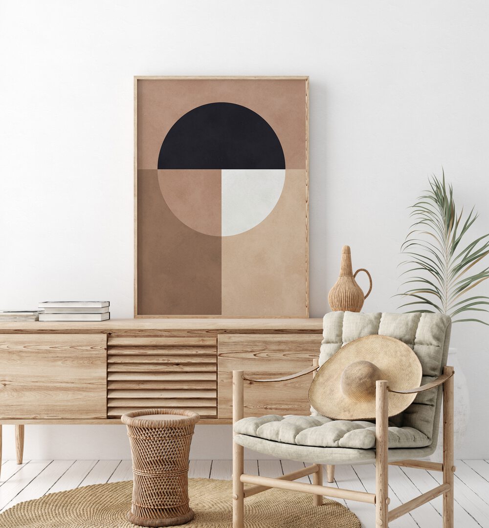 BROWN GEOMETRY VII , GEOMETRIC ART PRINTS