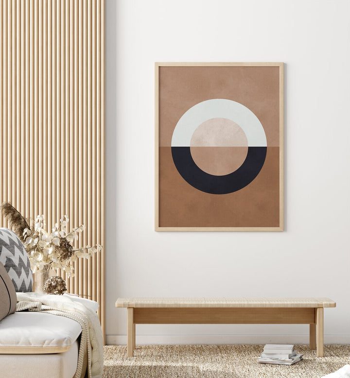 BROWN GEOMETRY VIII , GEOMETRIC ART PRINTS