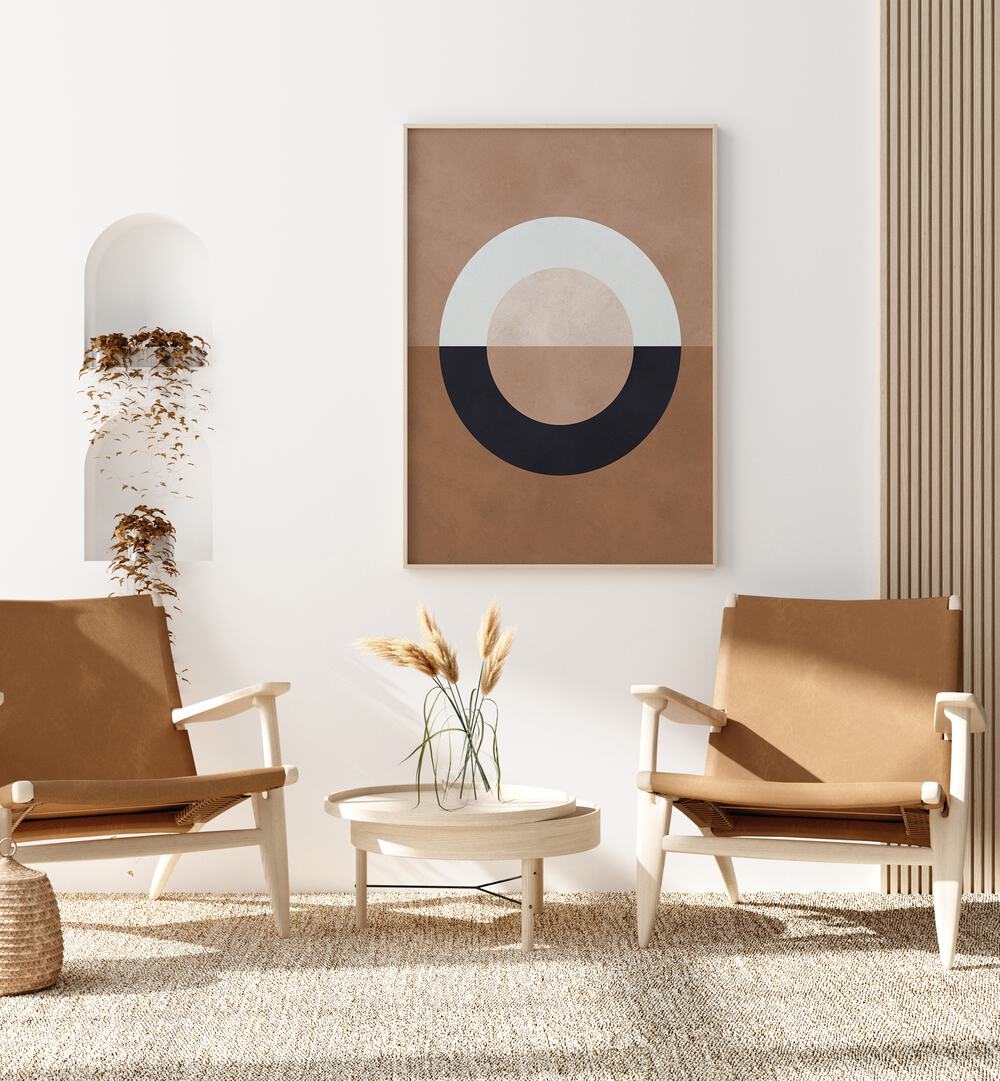 BROWN GEOMETRY VIII , GEOMETRIC ART PRINTS
