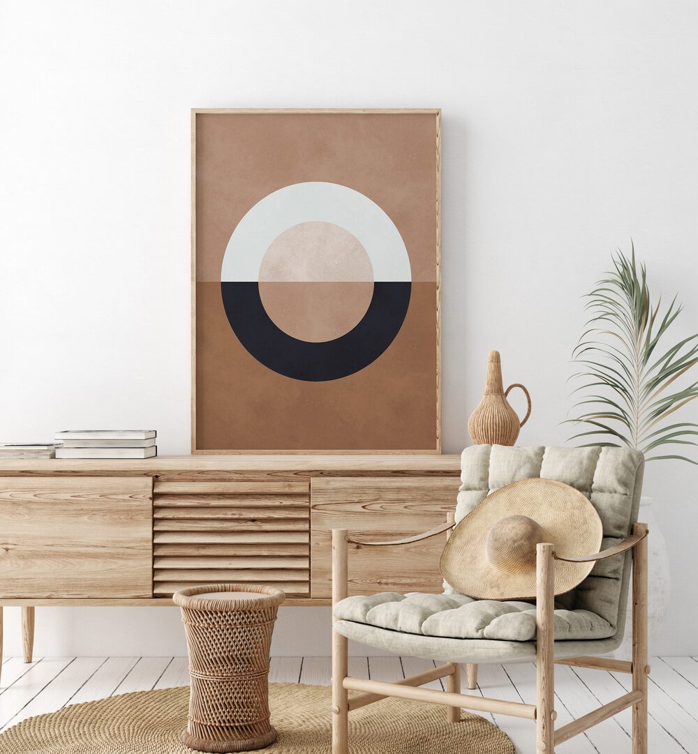 BROWN GEOMETRY VIII , GEOMETRIC ART PRINTS
