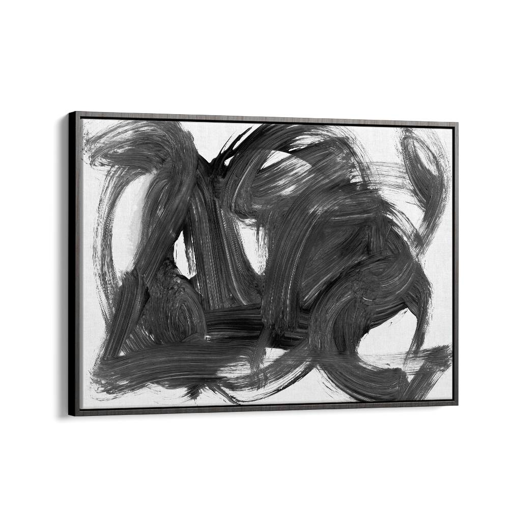 Brush By Dan Hob day Abstract Art Artwork in Black Floater Frame