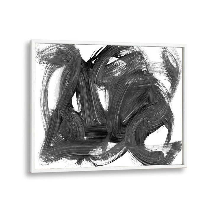 Brush By Dan Hob day Abstract ArtArtwork in White Plain Frame
