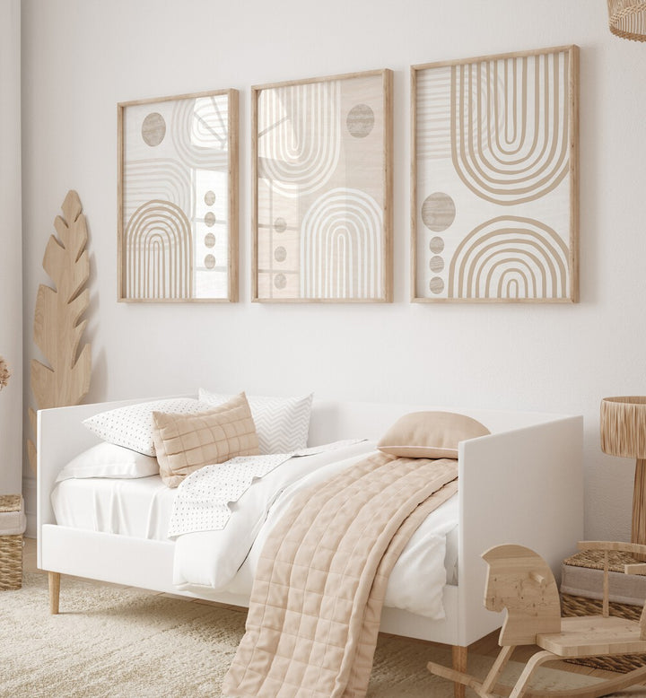 BUFF AND BOHO SET , SET OF 3 PAINTINGS