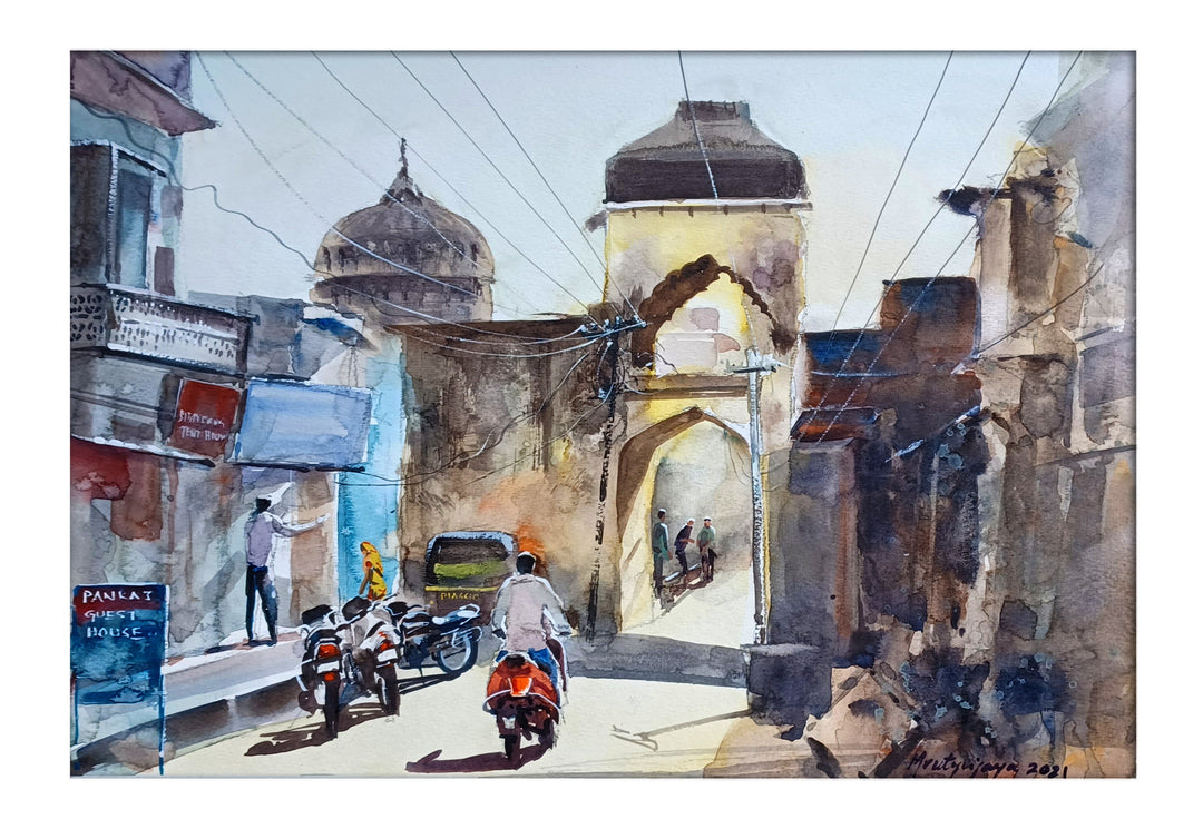 ENCHANTING BUNDI  ,HANDMADE ARTWORKS ,  SET OF 4 PAINTINGS