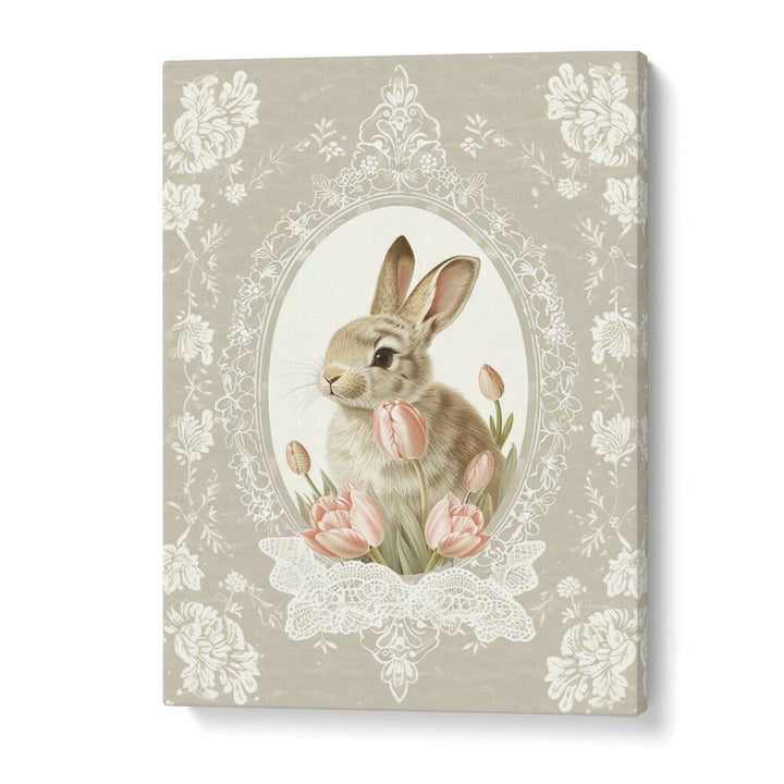 Bunny Blooms I Kids Art Artwork in Gallery Wrap
