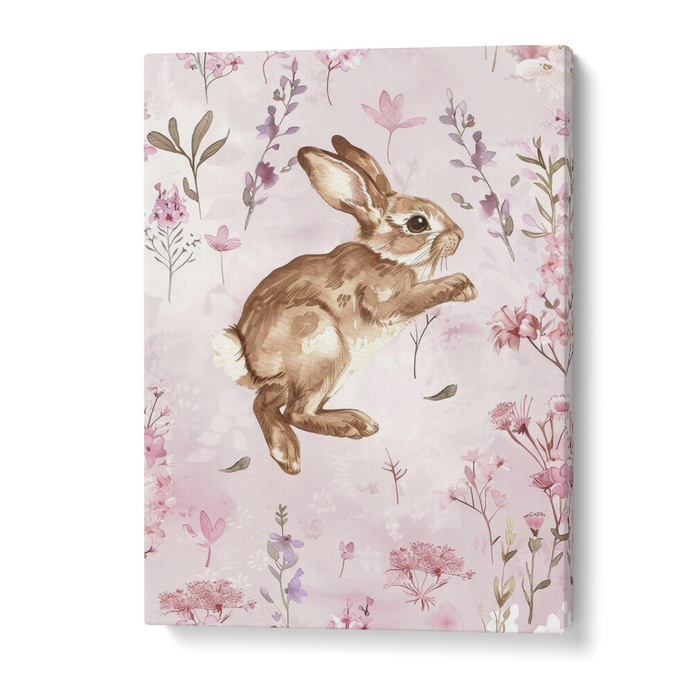 Bunny Blooms III Kids Art Artwork in Gallery Wrap
