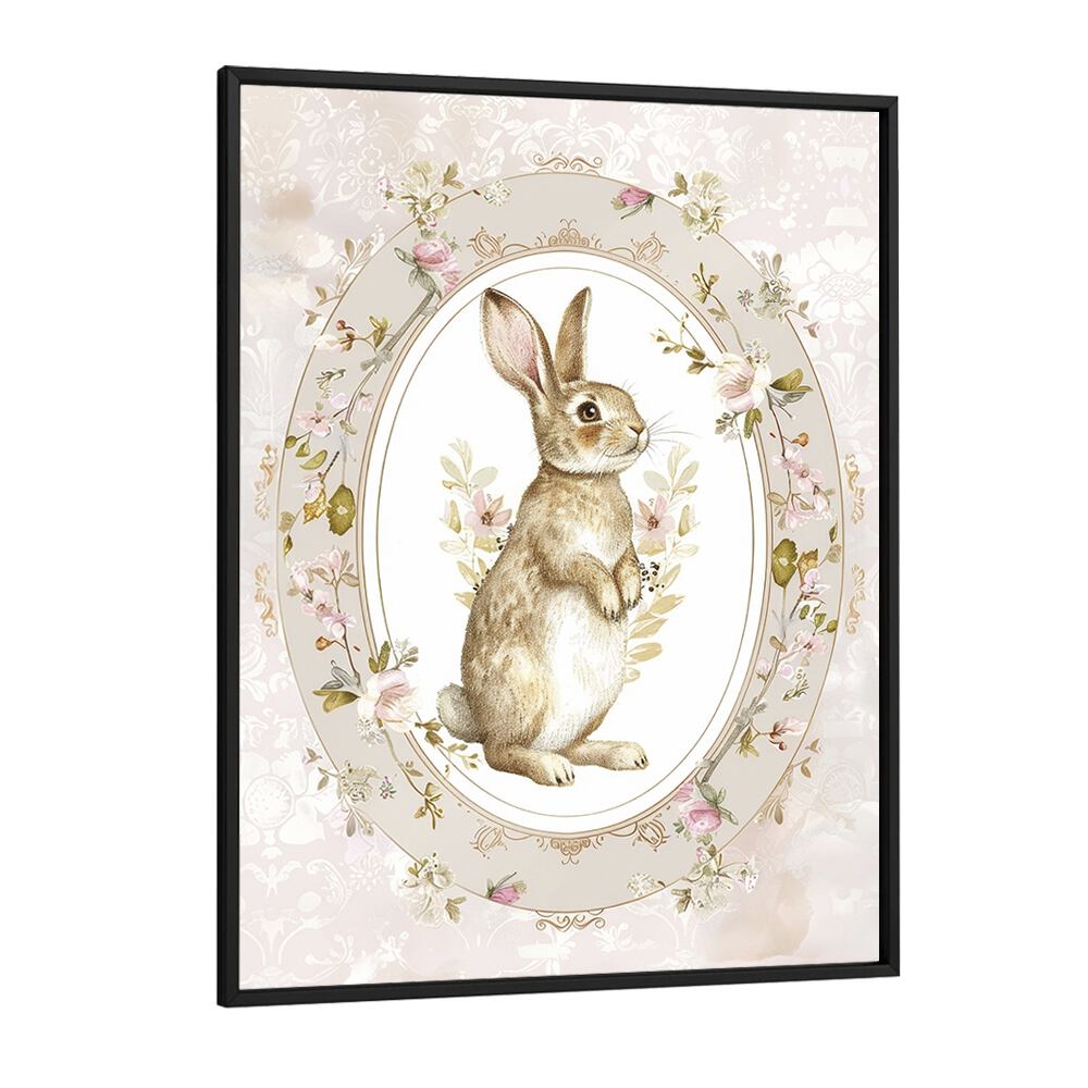 Bunny in a Wonderland II Kids art Artwork in Black Plain Frame
