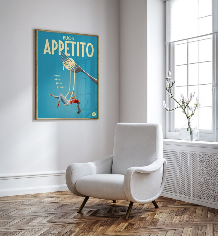 Brightly colored BUON APPETITO, BAR art enhances your dining experience with style and charm in any cafe setting.