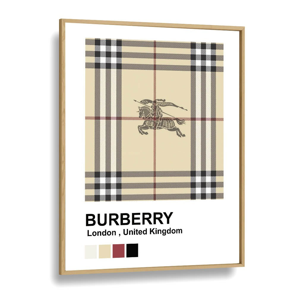 Burberry Fashion Art Artwork in Oak Wood Plain Frame
