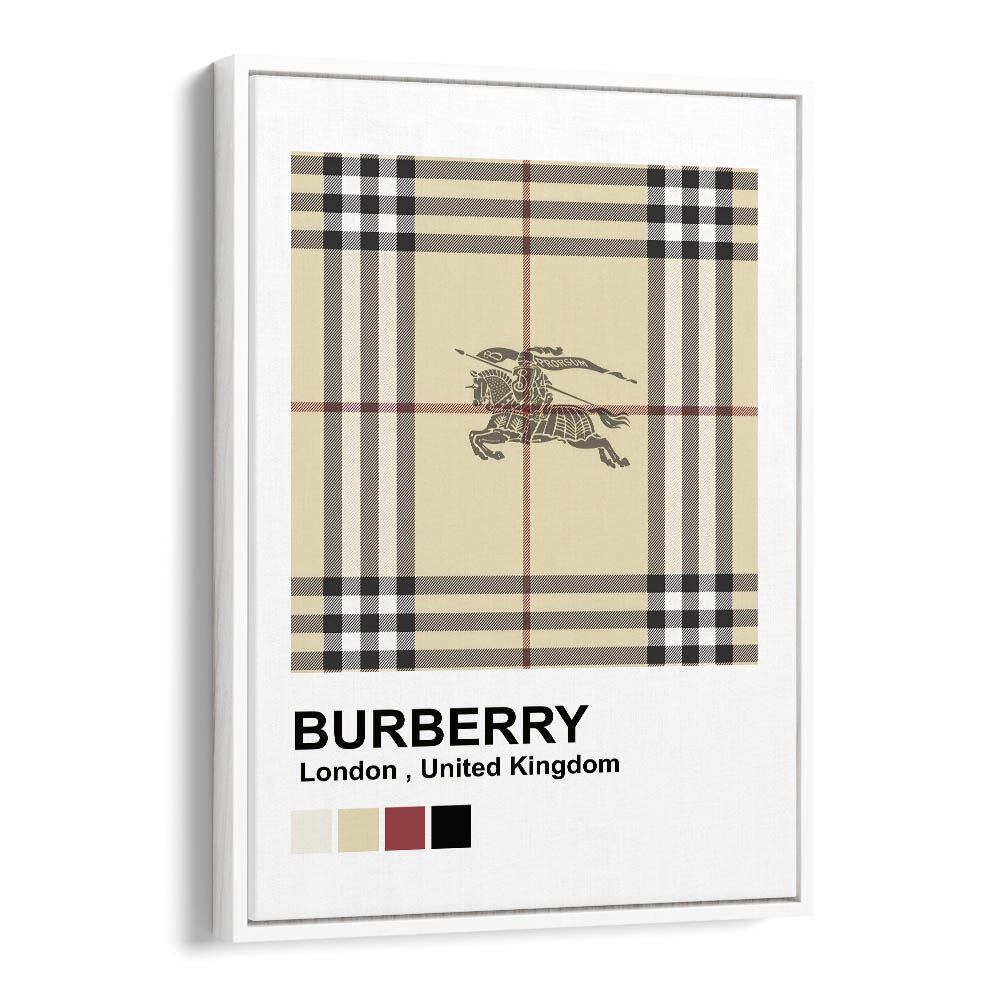 Burberry Fashion art painting Artwork in White Floater Frame
