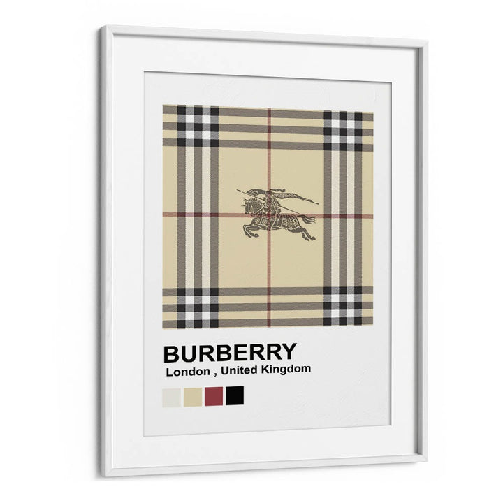 Burberry Fashion Art Artwork in White Frame With Mount