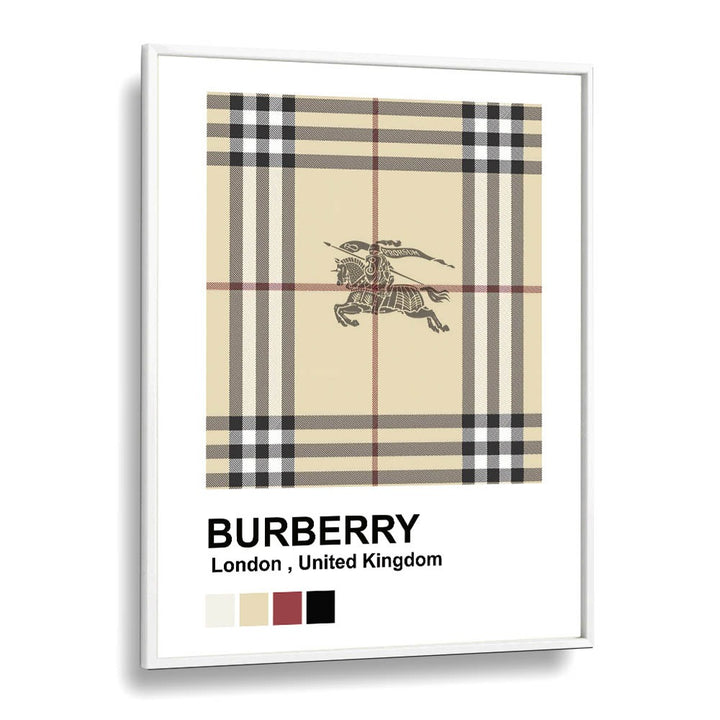 Burberry Fashion art Artwork in White Plain Frame
