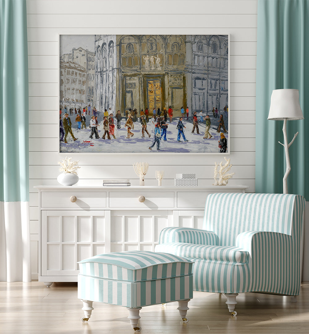 BUSTLING EUROPEAN CITY SQUARE