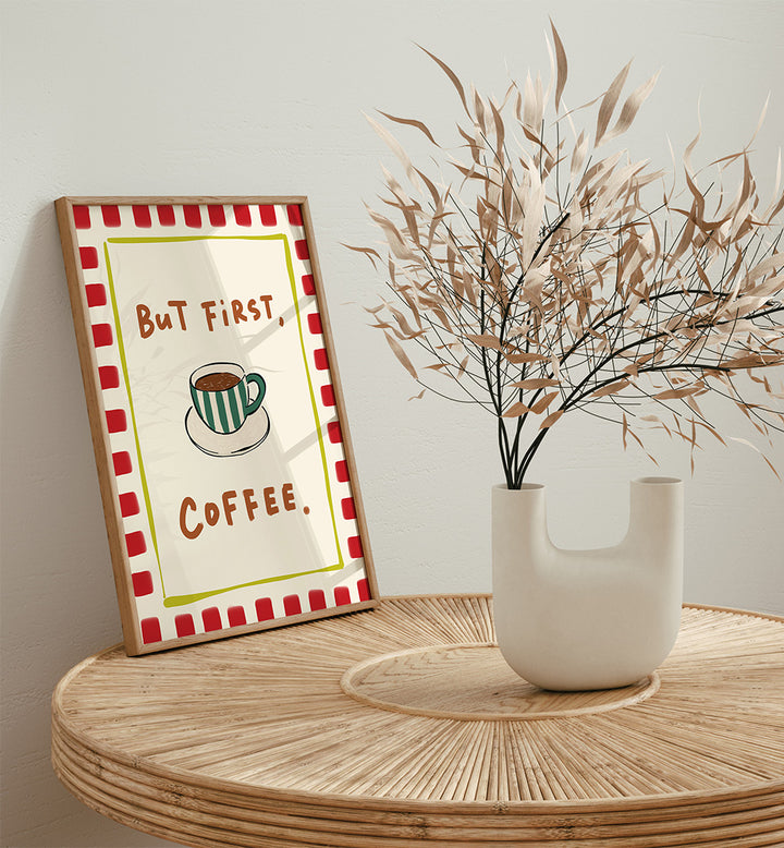 BUT FIRST, COFFEE - RED , BAR & CAFE ART