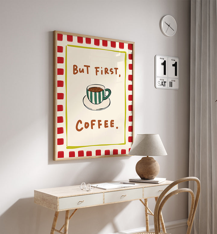 BUT FIRST, COFFEE - RED , BAR & CAFE ART