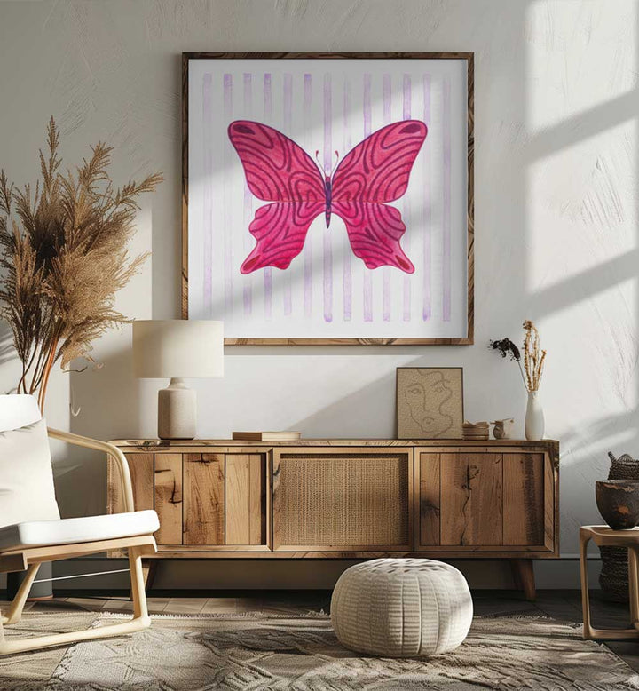 BUTTERFLY WITH STRIPES , FASHION POSTERS