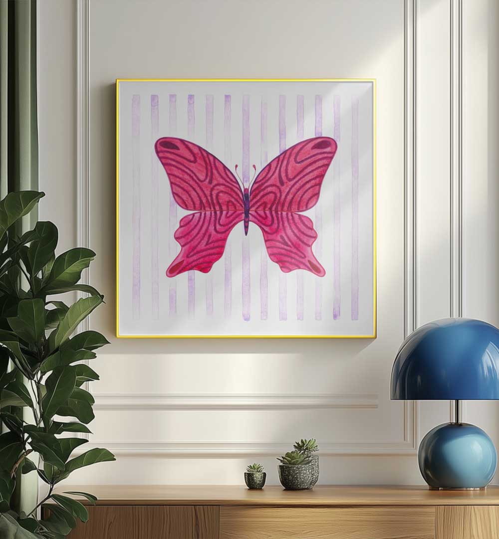 BUTTERFLY WITH STRIPES , FASHION POSTERS