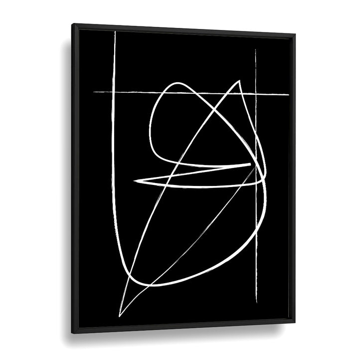 BW Lines Abstract Art Abstract Paintings in Black Plain Frame