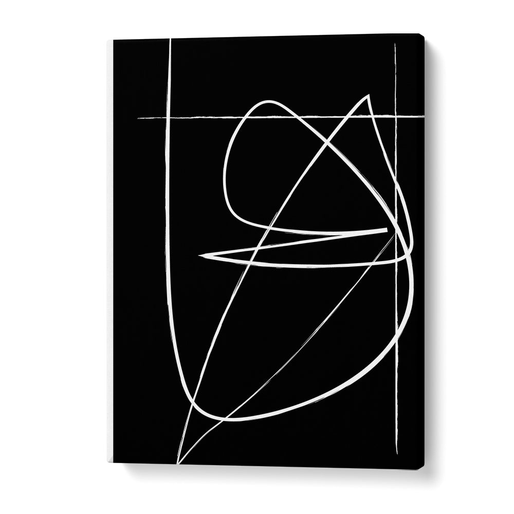 BW Lines Abstract Art Abstract Paintings in Gallery Wrap