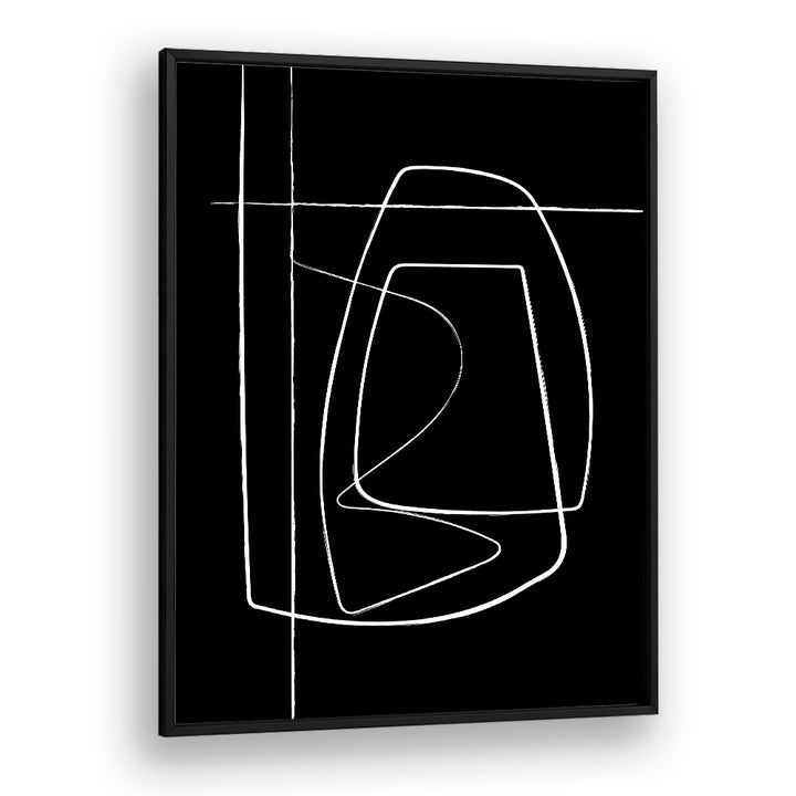 BW Lines II Abstract Art Abstract Paintings in Black Plain Frame