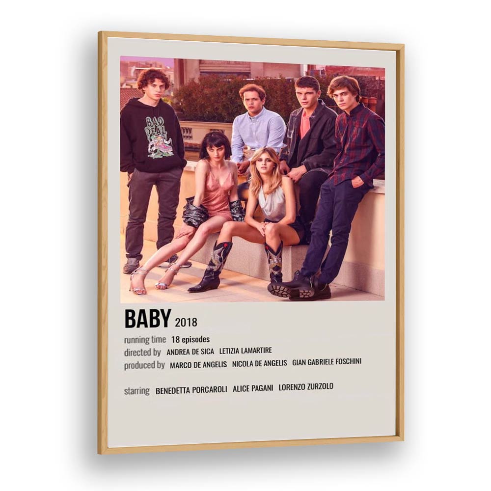 Baby 2018 Movie Posters in Oak Wood Plain Frame