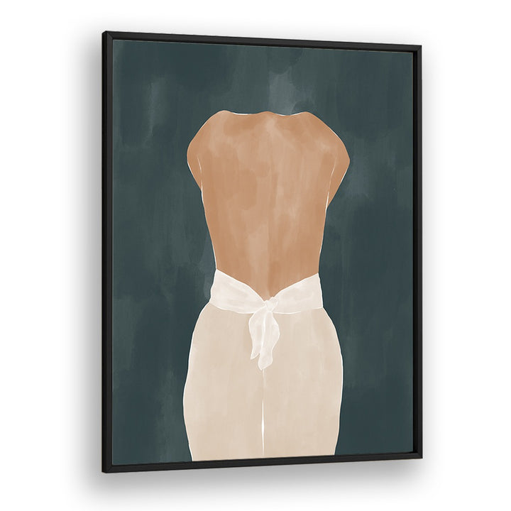 Back Side By Ivy Green Women Illustration Paintings in Black Plain Frame