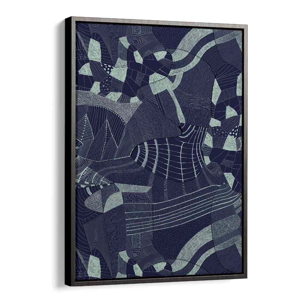 Bakiro Abstract Art Abstract Paintings in Black Floater Frame