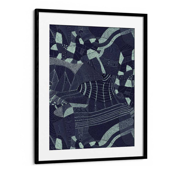 Bakiro Abstract Art Abstract Paintings in Black Frame With Mount