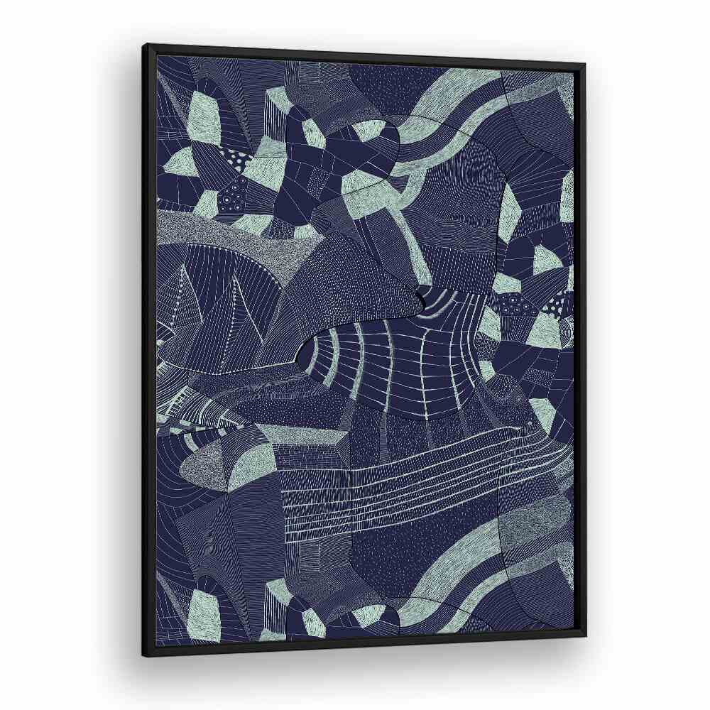 Bakiro Abstract Art Abstract Paintings in Black Plain Frame