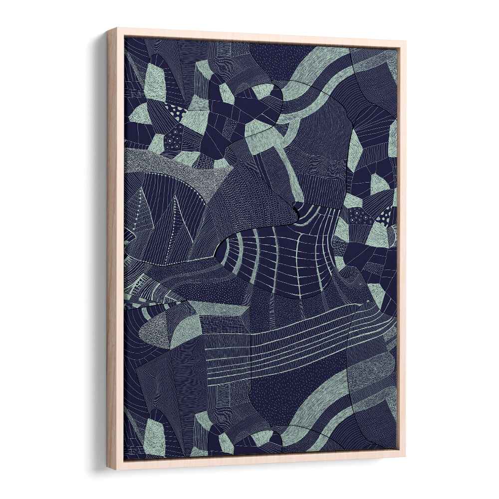 Bakiro Abstract Art Abstract Paintings in Oak Wood Floater Frame