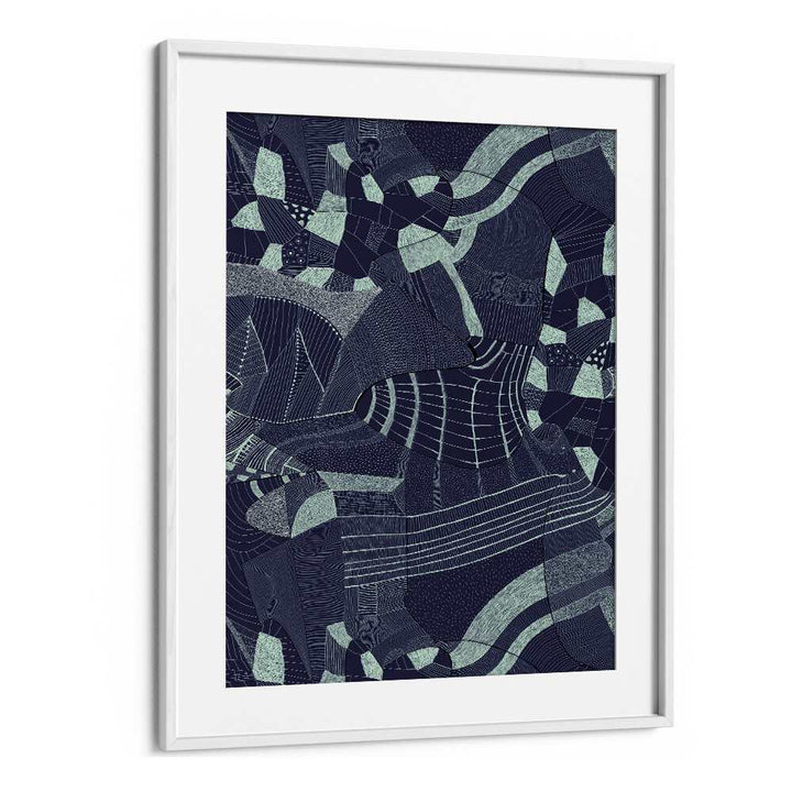 Bakiro Abstract Art Abstract Paintings in White Frame With Mount