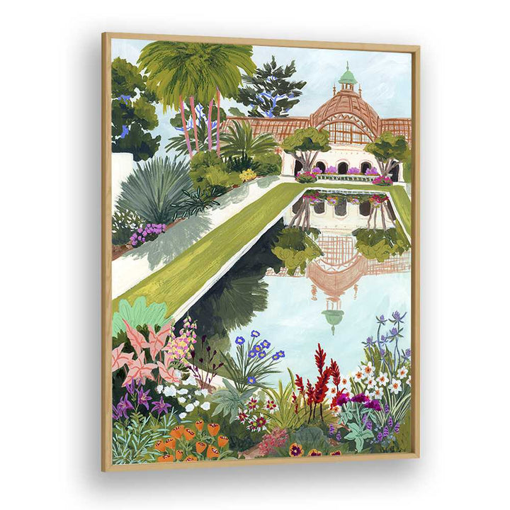 Balboa Park By Sarah Gesek Coastal Wall Art Prints in Oak Wood Plain Frame